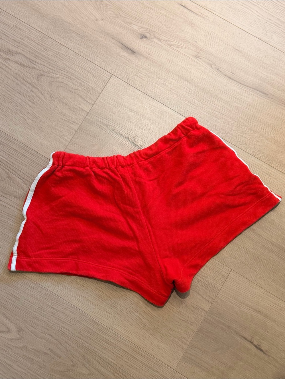 DONNI. The Eco Terry Stripe Shorts | Tomato - Picture 4 of 7